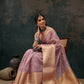 Pink Kota Doria Embroidered Floral Saree with Unstitched Blouse - Hiral Fashion | Swadesiicart