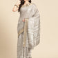Beige Silk Blend Digital Print Floral Saree with Unstitched Blouse - Hiral Fashion | Swadesiicart