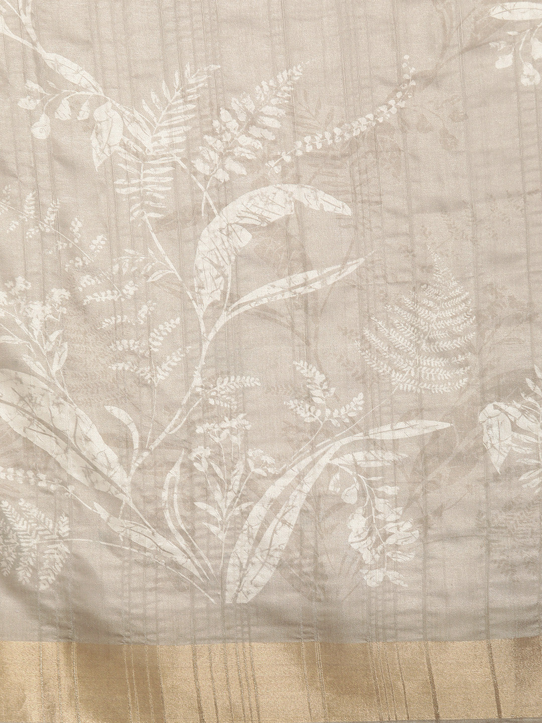 Beige Silk Blend Digital Print Floral Saree with Unstitched Blouse - Hiral Fashion | Swadesiicart