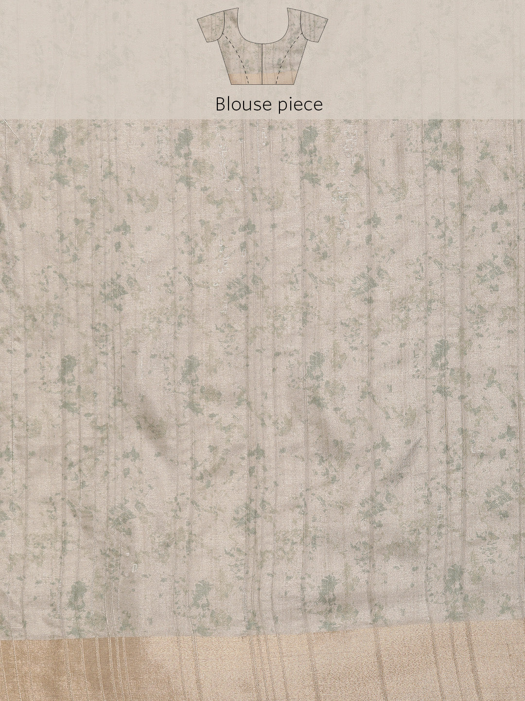 Beige Silk Blend Digital Print Floral Saree with Unstitched Blouse - Hiral Fashion | Swadesiicart