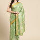 Green Silk Blend Digital Print Floral Saree with Unstitched Blouse - Hiral Fashion | Swadesiicart