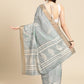 Gray Silk Blend Digital Print Floral Saree with Unstitched Blouse - Hiral Fashion | Swadesiicart