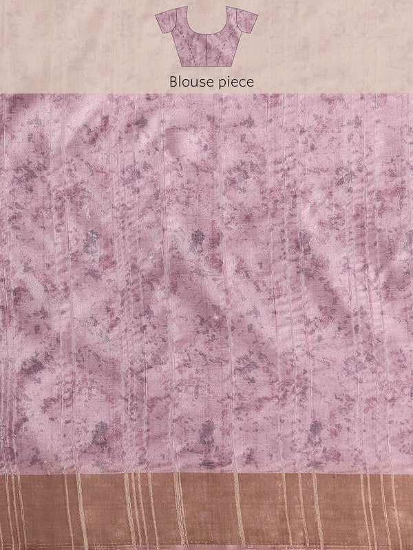 Purple Silk Blend Digital Print Floral Saree with Unstitched Blouse - Hiral Fashion | Swadesiicart