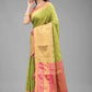 Hiral Fashion Green Banarasi Art Silk Floral Woven Design Saree | Swadesiicart