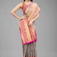 Hiral Fashion Grey Banarasi Art Silk Floral Woven Design Saree | Swadesiicart