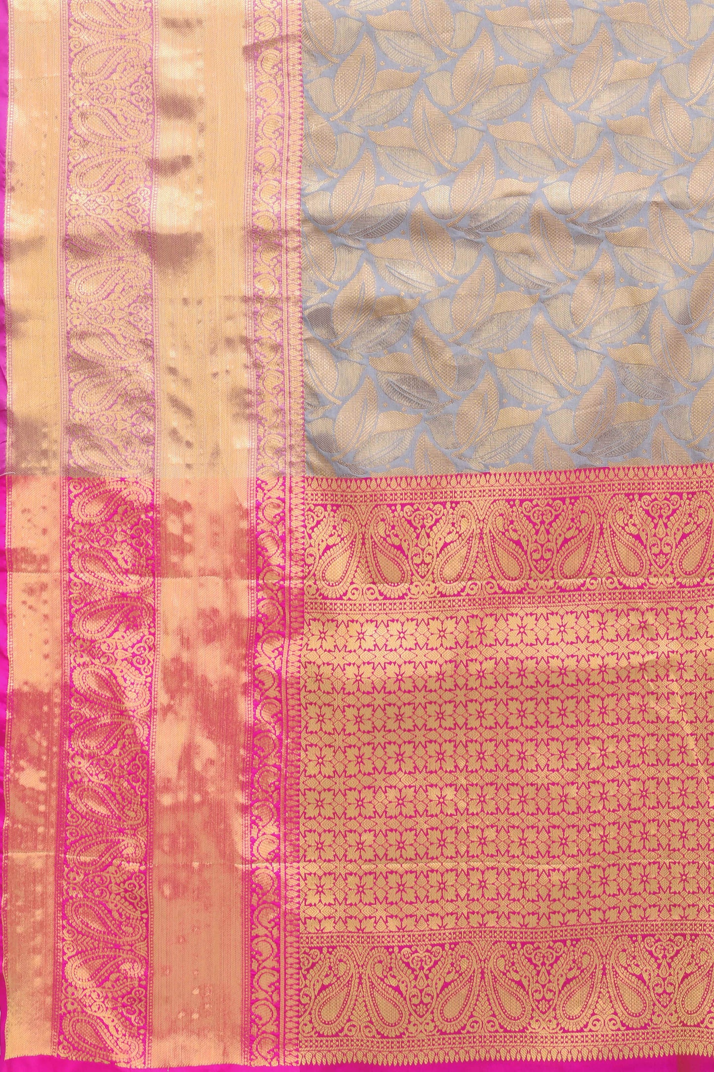 Hiral Fashion Grey Banarasi Art Silk Floral Woven Design Saree | Swadesiicart
