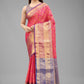 Hiral Fashion Pink Banarasi Art Silk Floral Woven Design Saree | Swadesiicart