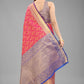 Hiral Fashion Pink Banarasi Art Silk Floral Woven Design Saree | Swadesiicart