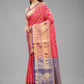 Hiral Fashion Pink Banarasi Art Silk Floral Woven Design Saree | Swadesiicart