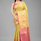 Hiral Fashion Yellow Banarasi Art Silk Floral Woven Design Saree | Swadesiicart