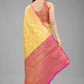 Hiral Fashion Yellow Banarasi Art Silk Floral Woven Design Saree | Swadesiicart