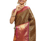 Black Pure Silk Woven Zari Design Polka Dots Saree with Unstitched Blouse - Hiral Fashion | Swadesiicart