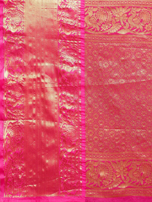 Black Pure Silk Woven Zari Design Polka Dots Saree with Unstitched Blouse - Hiral Fashion | Swadesiicart