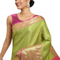 Green Pure Silk Woven Zari Design Polka Dots Saree with Unstitched Blouse - Hiral Fashion | Swadesiicart