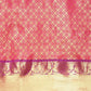 Pink Pure Silk Woven Zari Design Polka Dots Saree with Unstitched Blouse - Hiral Fashion | Swadesiicart