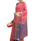 Pink Pure Silk Woven Zari Design Polka Dots Saree with Unstitched Blouse - Hiral Fashion | Swadesiicart