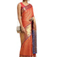 Red Pure Silk Woven Zari Design Polka Dots Saree with Unstitched Blouse - Hiral Fashion | Swadesiicart