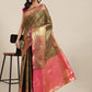 Black Brocade Woven Zari Design Paisely Saree with Unstitched Blouse - Hiral Fashion | Swadesiicart