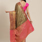 Black Brocade Woven Zari Design Paisely Saree with Unstitched Blouse - Hiral Fashion | Swadesiicart