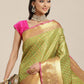 Green Brocade Woven Zari Design Paisely Saree with Unstitched Blouse - Hiral Fashion | Swadesiicart