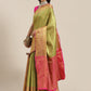 Green Brocade Woven Zari Design Paisely Saree with Unstitched Blouse - Hiral Fashion | Swadesiicart