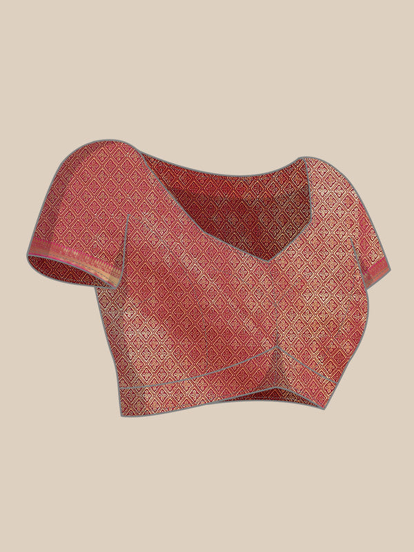 Green Brocade Woven Zari Design Paisely Saree with Unstitched Blouse - Hiral Fashion | Swadesiicart