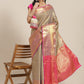 Gray Brocade Woven Zari Design Paisely Saree with Unstitched Blouse - Hiral Fashion | Swadesiicart