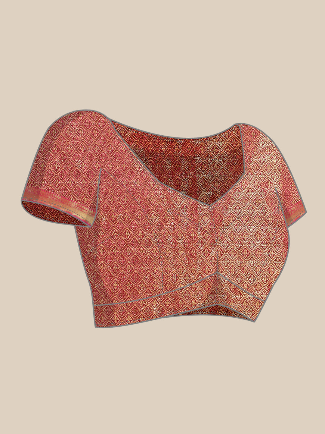 Gray Brocade Woven Zari Design Paisely Saree with Unstitched Blouse - Hiral Fashion | Swadesiicart