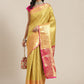Yellow Brocade Woven Zari Design Paisely Saree with Unstitched Blouse - Hiral Fashion | Swadesiicart
