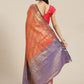 Red Brocade Woven Zari Design Paisely Saree with Unstitched Blouse - Hiral Fashion | Swadesiicart