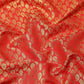 Red Brocade Woven Zari Design Paisely Saree with Unstitched Blouse - Hiral Fashion | Swadesiicart