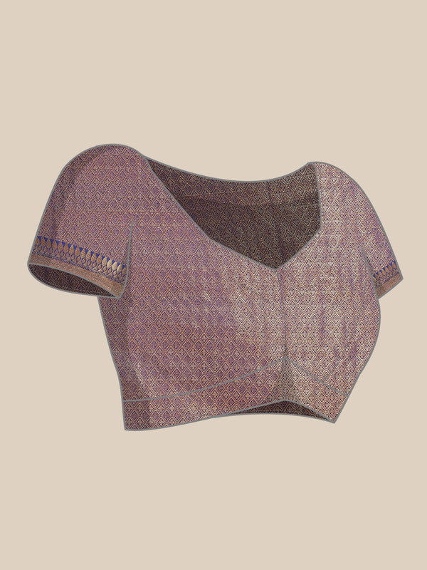 Red Brocade Woven Zari Design Paisely Saree with Unstitched Blouse - Hiral Fashion | Swadesiicart