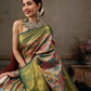 Multicolor Pure Silk Woven Zari Design Floral Saree with Unstitched Blouse - Hiral Fashion | Swadesiicart