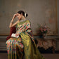 Multicolor Pure Silk Woven Zari Design Floral Saree with Unstitched Blouse - Hiral Fashion | Swadesiicart