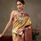 Mustard Pure Silk Woven Zari Design Floral Saree with Unstitched Blouse - Hiral Fashion | Swadesiicart