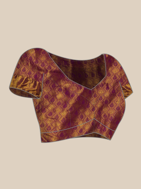 Mustard Pure Silk Woven Zari Design Floral Saree with Unstitched Blouse - Hiral Fashion | Swadesiicart