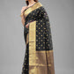 Black Pure Silk Zari Woven Polka Dots Saree with Unstitched Blouse - Hiral Fashion | Swadesiicart