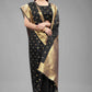 Black Pure Silk Zari Woven Polka Dots Saree with Unstitched Blouse - Hiral Fashion | Swadesiicart