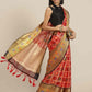 Hiral Fashion Red Ikat Art Silk Floral Woven Design Saree | Swadesiicart