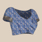 Blue Silk Blend Digital Print Floral Saree with Unstitched Blouse - Hiral Fashion | Swadesiicart