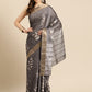 Brown Silk Blend Digital Print Floral Saree with Unstitched Blouse - Hiral Fashion | Swadesiicart
