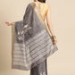 Brown Silk Blend Digital Print Floral Saree with Unstitched Blouse - Hiral Fashion | Swadesiicart