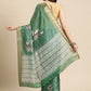 Green Silk Blend Digital Print Floral Saree with Unstitched Blouse - Hiral Fashion | Swadesiicart