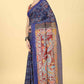 Blue Cotton Blend Printed Bandhani Saree with Unstitched Blouse - Hiral Fashion | Swadesiicart