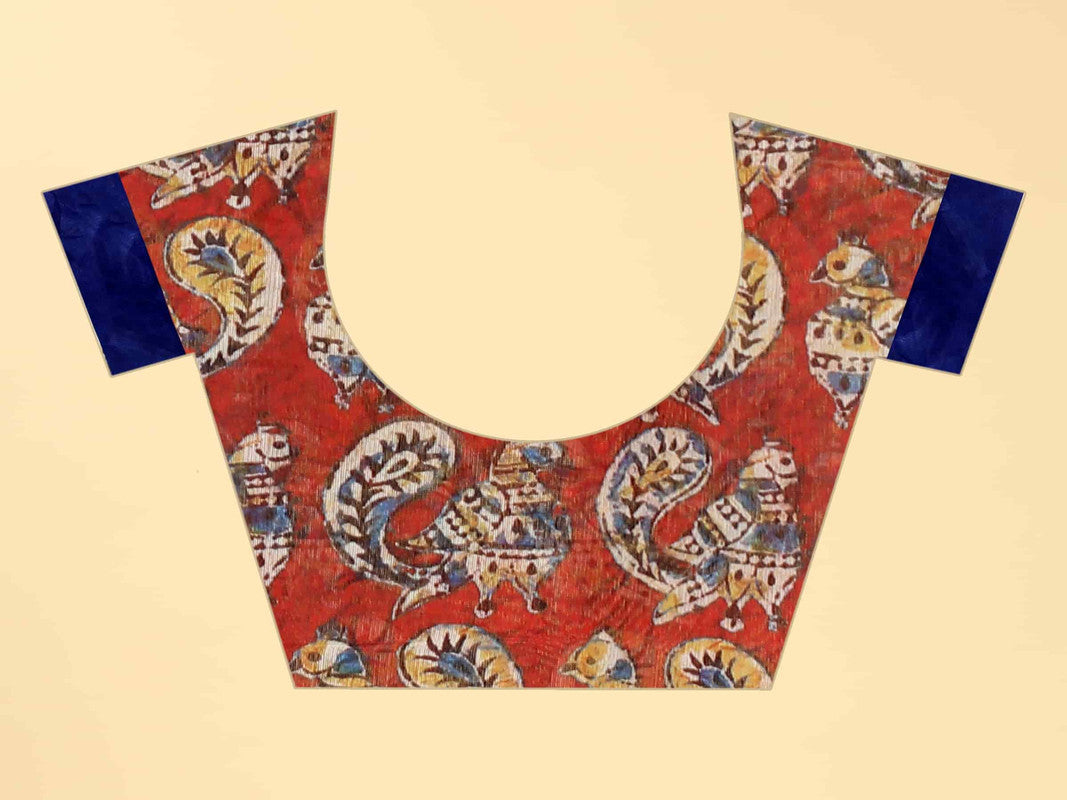 Blue Cotton Blend Printed Bandhani Saree with Unstitched Blouse - Hiral Fashion | Swadesiicart