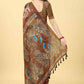 Blue Cotton Blend Printed Kalamkari Saree with Unstitched Blouse - Hiral Fashion | Swadesiicart