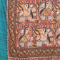 Blue Cotton Blend Printed Kalamkari Saree with Unstitched Blouse - Hiral Fashion | Swadesiicart
