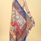 Blue Cotton Blend Printed Kalamkari Saree with Unstitched Blouse - Hiral Fashion | Swadesiicart