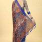 Blue Cotton Blend Printed Kalamkari Saree with Unstitched Blouse - Hiral Fashion | Swadesiicart