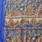 Blue Cotton Blend Printed Kalamkari Saree with Unstitched Blouse - Hiral Fashion | Swadesiicart
